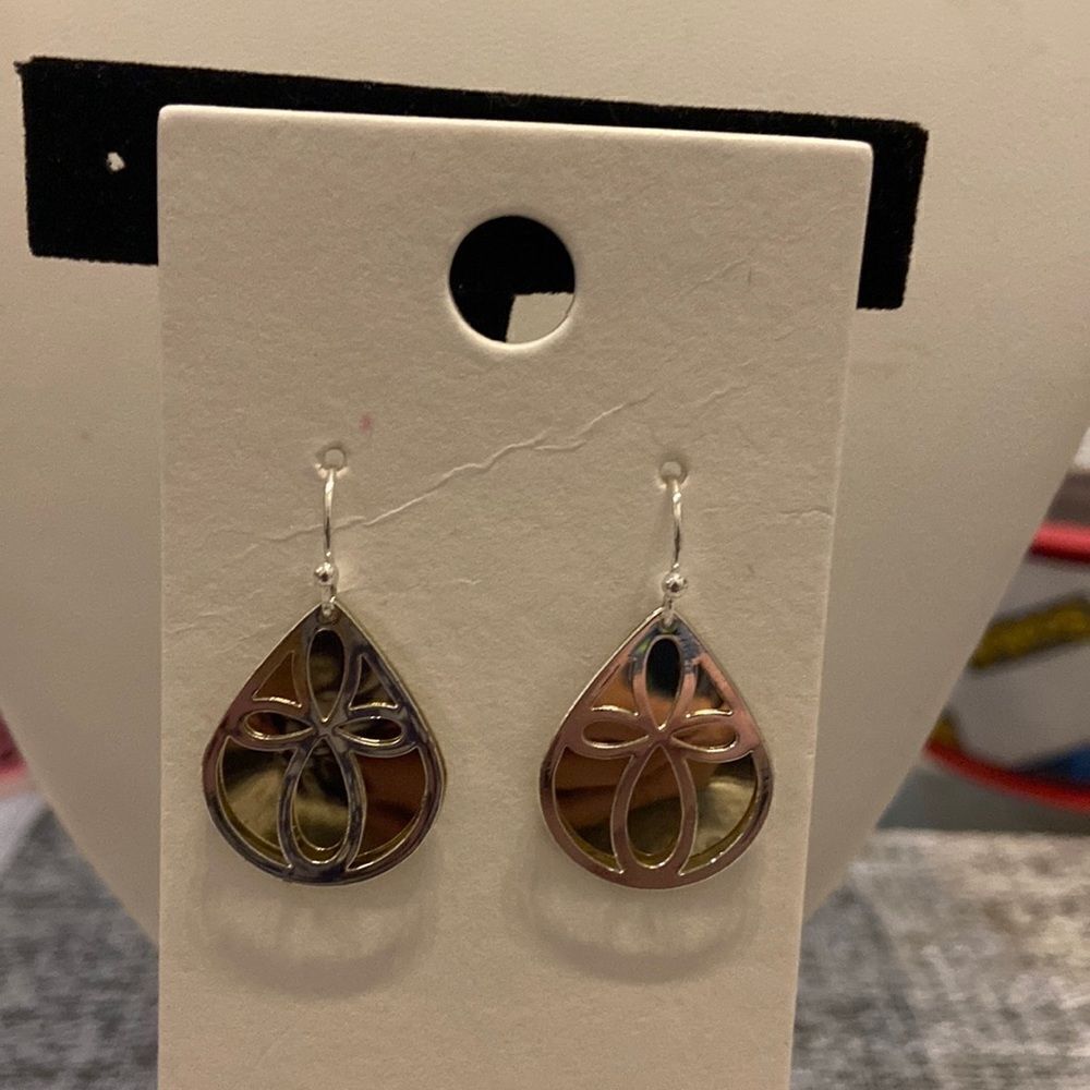 Express Earrings Silver color double layered NWT